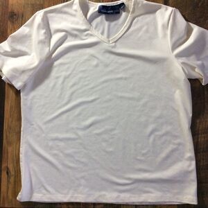 Susan Graver Style Ivory Short Sleeve Size L Top